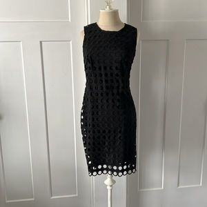 donna karan black label black sheath lined dress